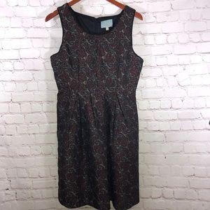 Skies Are‎ Blue Paisley Pleated Wool Dress